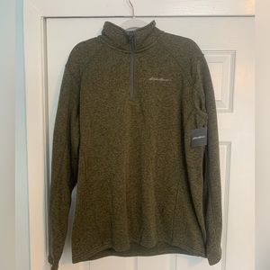 Eddie Bauer Green Quarter Zip Sweatshirt - Large - New
